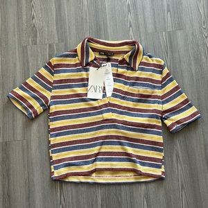 ZARA red and yellow striped shirt